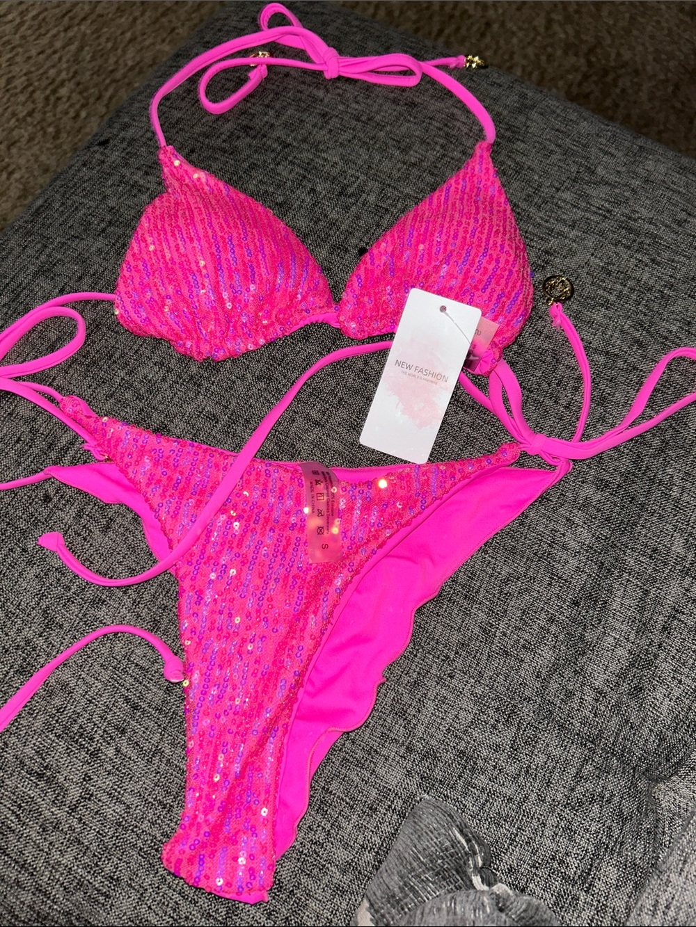 Triangle Sequin Bikini Set - Picture 5 of 10